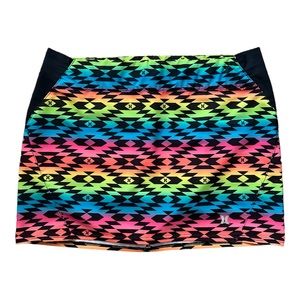 Hurley Phantom Aztec Print Swim Skirt Neon Sz XS